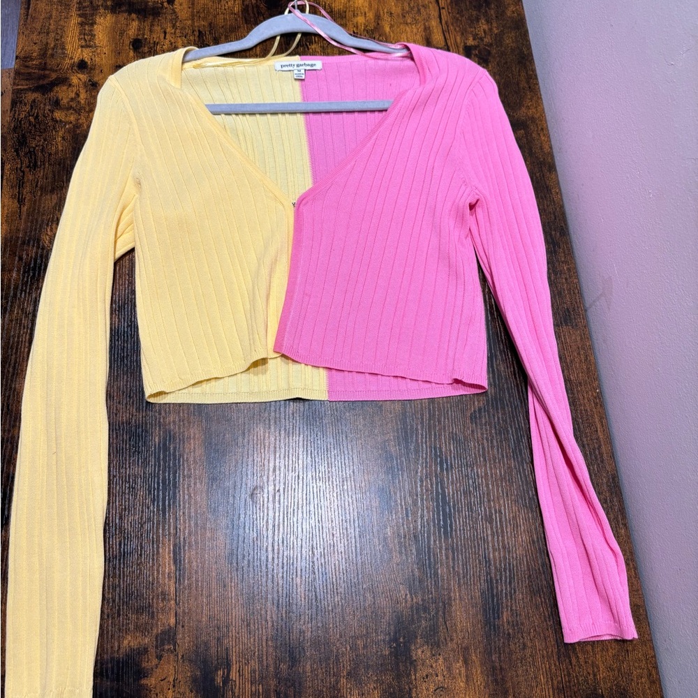 Pink and Yellow Cardigan